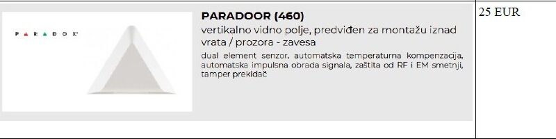 Parador 460 senzor za prozor ili vrata tipa “zavesa”