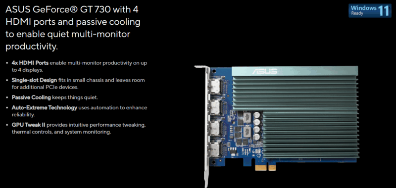 Nvida GeForce GT730-4H-SL-2GB za 4 monitora