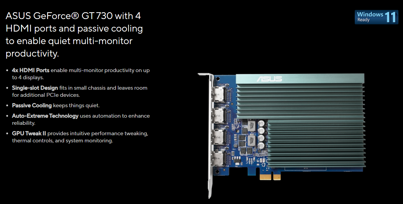 Nvida GeForce GT730-4H-SL-2GB za 4 monitora